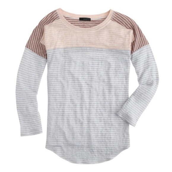 J. Crew 100% Linen Baseball Tee Size Small - Picture 1 of 6